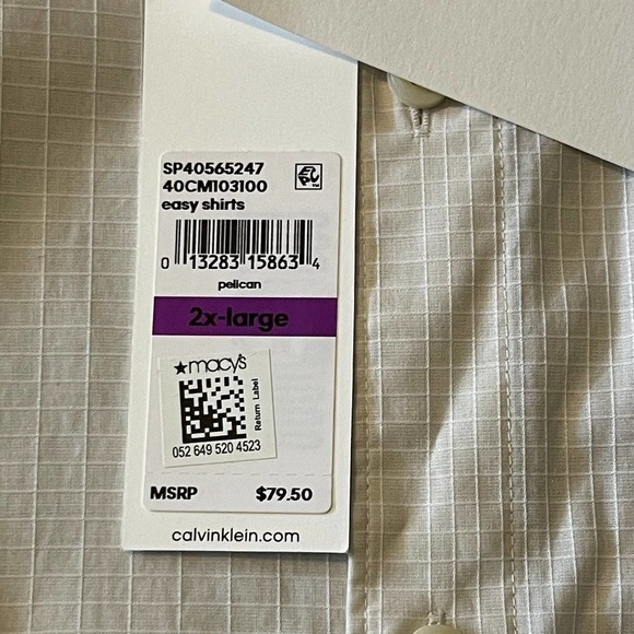 NWT Calvin Klein Men's Button Down Easy Shirt Size XXL - Picture 5 of 7